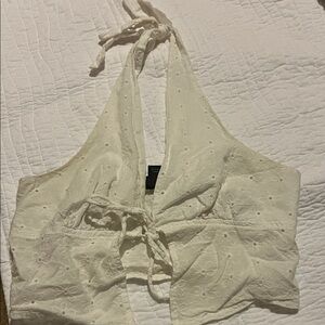 Elegant White Halter Top